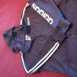 Adidas youth jacket new without tags- size youth XL- DARK GRAY AND WHITE